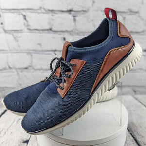 Cole Haan shoes, GrandØs 9.5M D sneakers, trainers, lace up, navy tan, OS